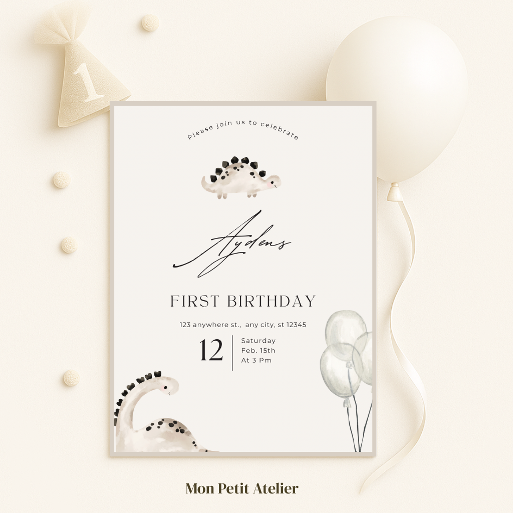 Dino beige | uitnodiging