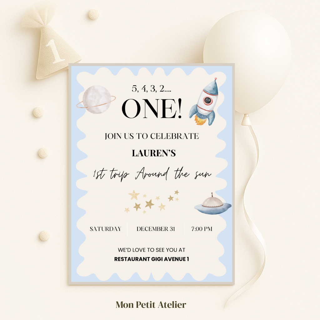 1st trip around the sun | uitnodiging