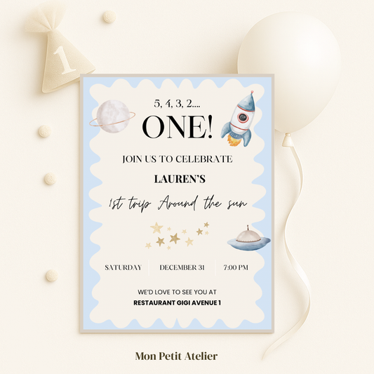 1st trip around the sun | uitnodiging