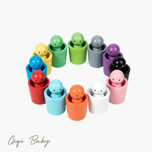 Kleuren poppetjes set van hout