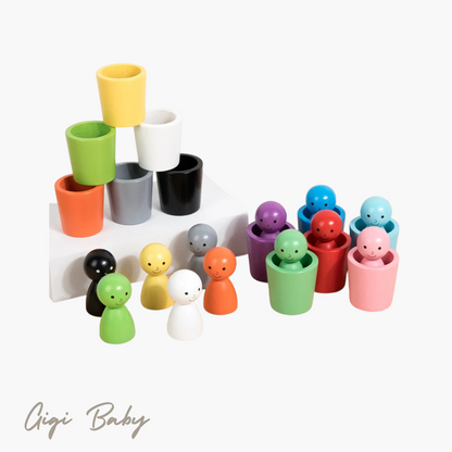 Kleuren poppetjes set van hout