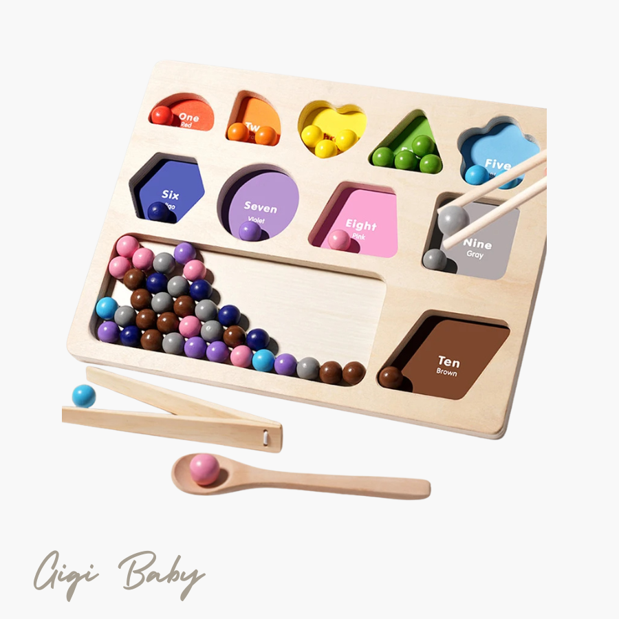 Kleuren en tellen montessori bord