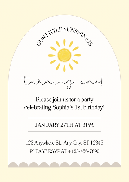 Our Sunshine | uitnodiging