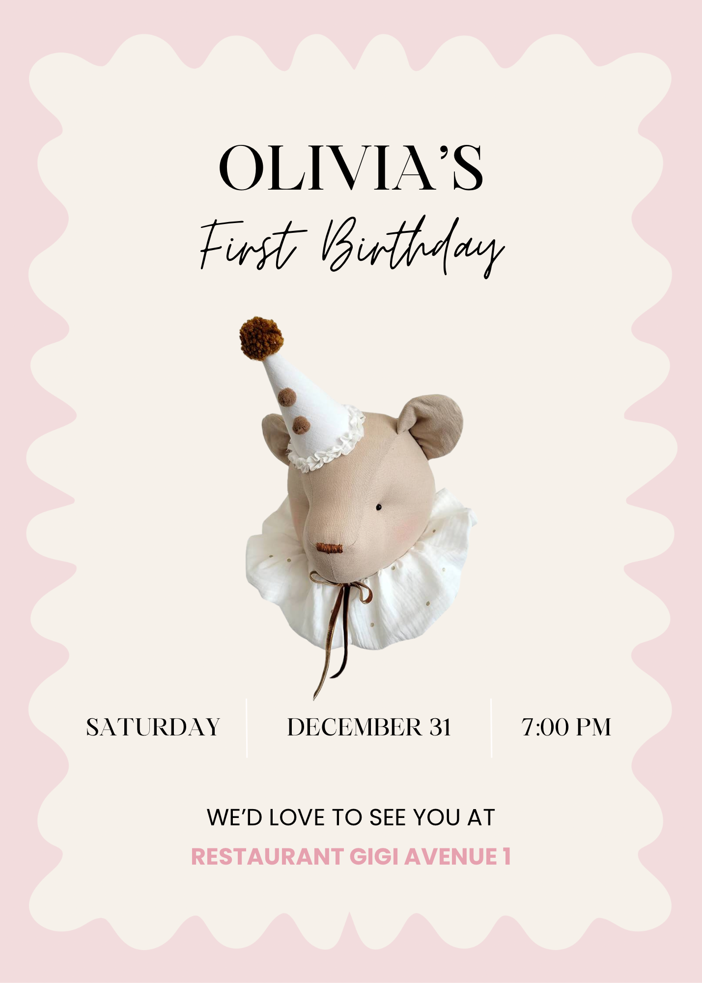 Taart met strikjes | uitnodiging