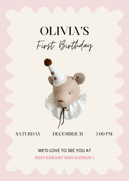 Taart met strikjes | uitnodiging