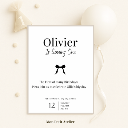 Little black bow | uitnodiging