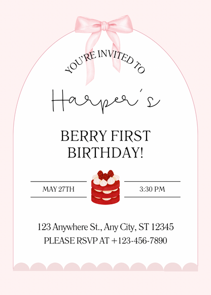 Berry First Birthday | uitnodiging
