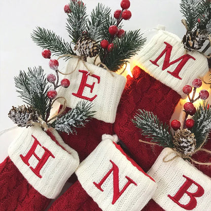 Eerste kerst sokje met letter